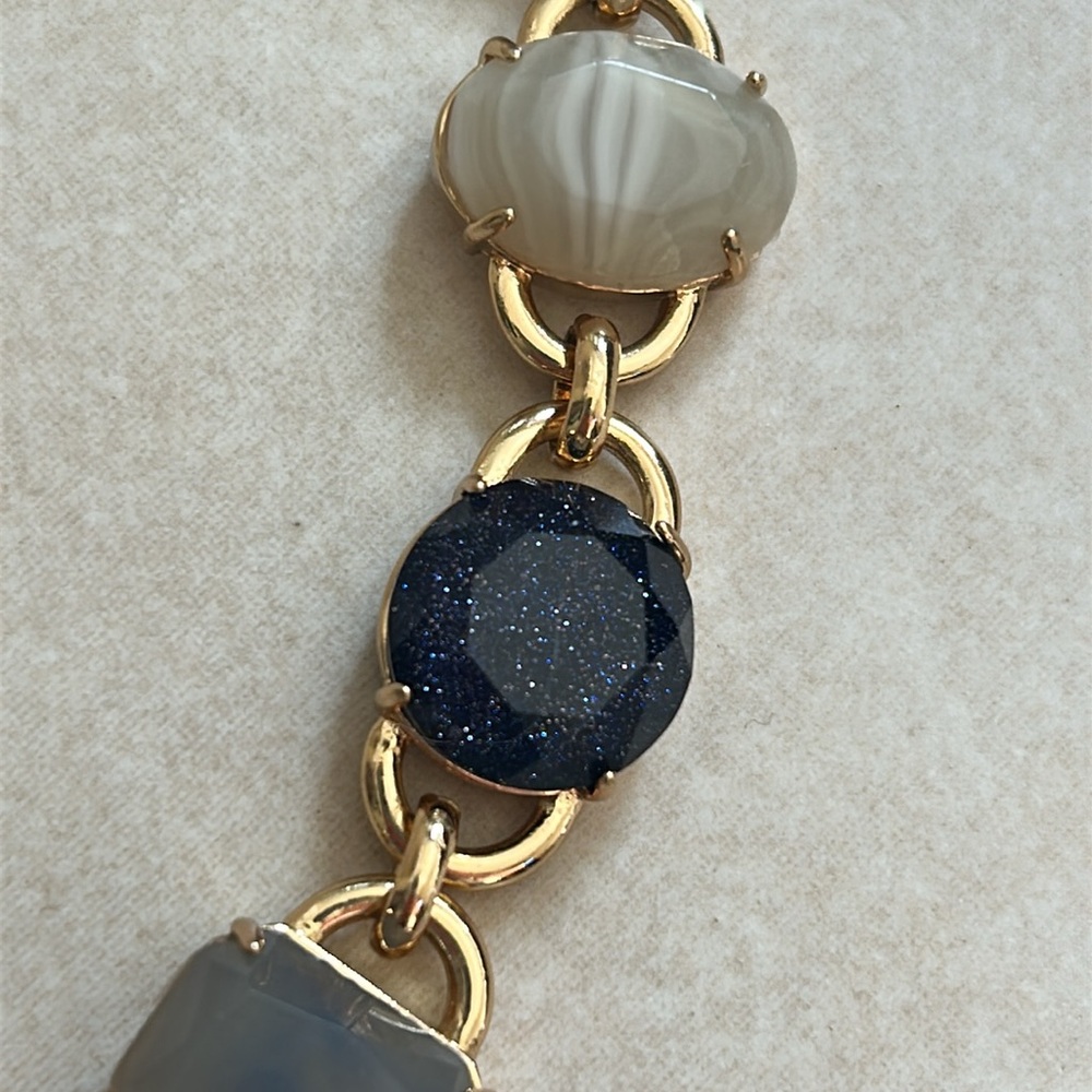 Kate Spade blue gemstone link necklace - Picture 2 of 4